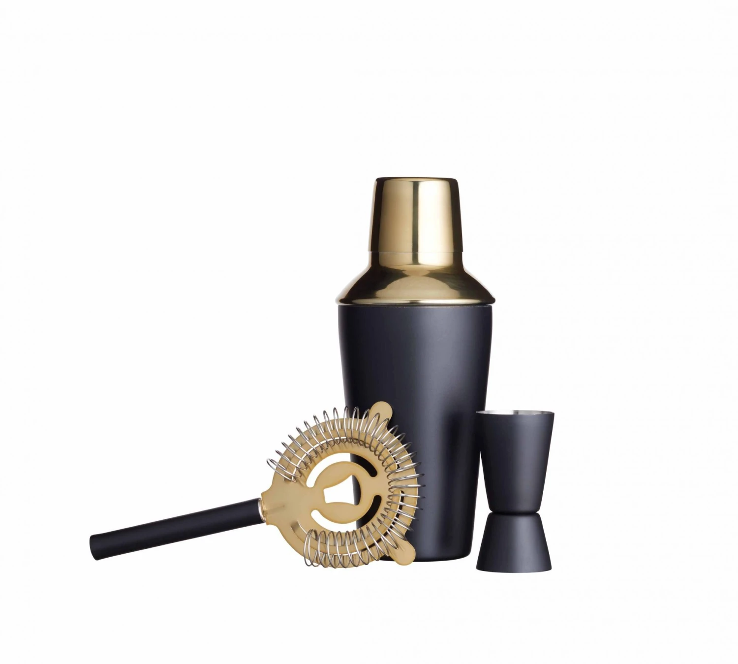 Barcraft Three Piece Cocktail Set 500ml Brass 2 Barcraft Three Piece Cocktail Set 500ml Brass
