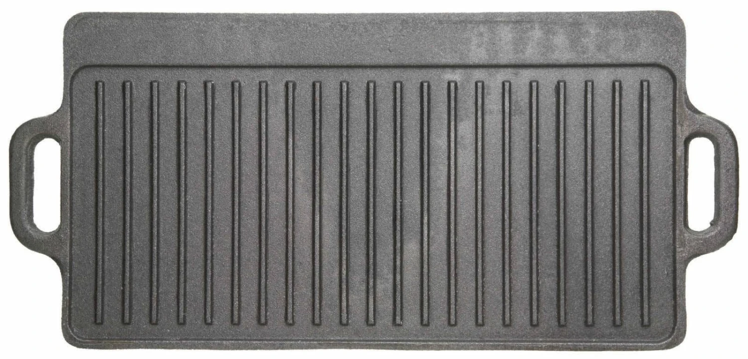 KitchenCraft Deluxe Cast Iron Reversible Griddle 45x23cm 3 KitchenCraft Deluxe Cast Iron Reversible Griddle 45x23cm