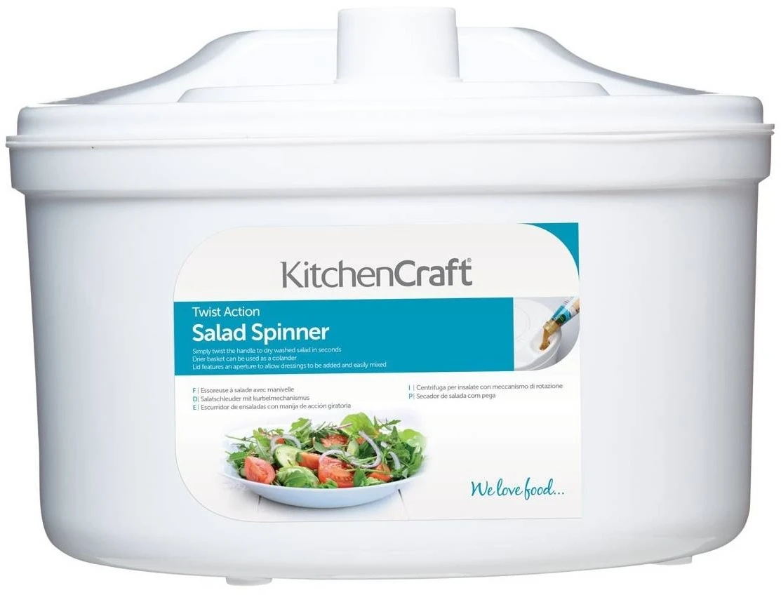 KitchenCraft Plastic Salad Spinner 22.5cm 3 KitchenCraft Plastic Salad Spinner 22.5cm