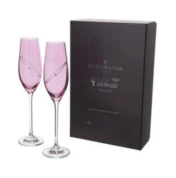 Dartington Celebration Glitz Ruby Champagne Flutes