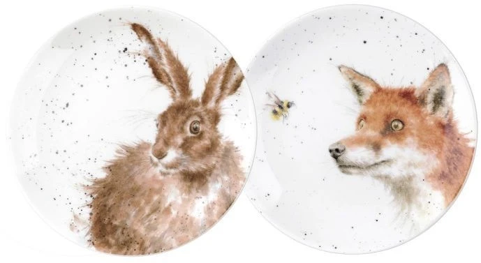 Wrendale Coupe Plates Set Of 2 Fox And Hare 16.5cm 3 Wrendale Coupe Plates Set Of 2 Fox And Hare 16.5cm