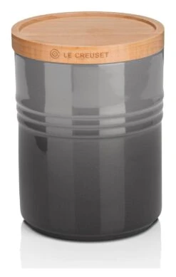 Le Creuset Medium Storage Jar With Wood Lid Flint