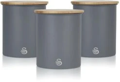 Swan Nordic Set Of 3 Canisters - Grey