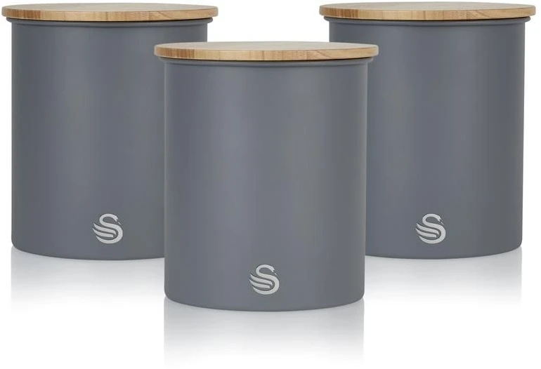 Swan Nordic Set Of 3 Canisters - Grey 3 Swan Nordic Set Of 3 Canisters - Grey