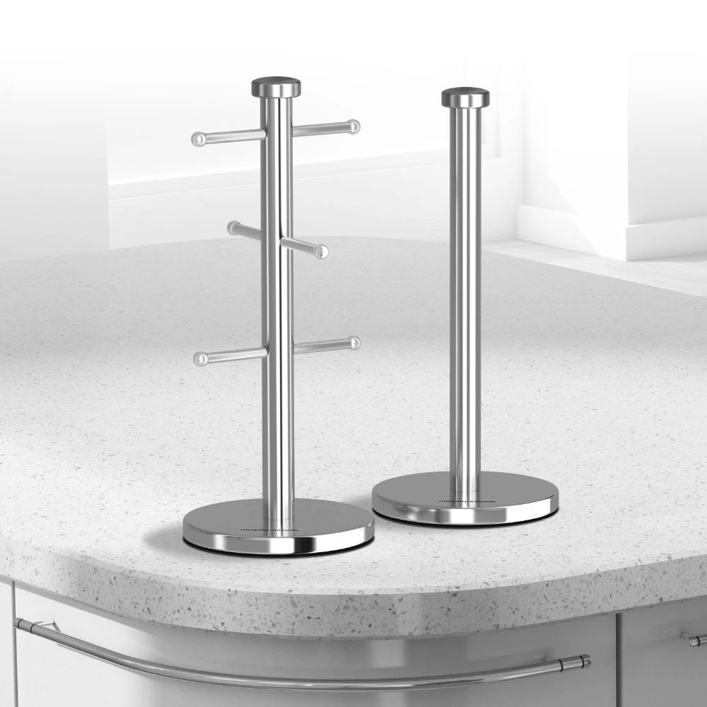 Morphy Richards Accents Towel Pole And Mug Tree Set Stainless Steel 3 Morphy Richards Accents Towel Pole And Mug Tree Set Stainless Steel