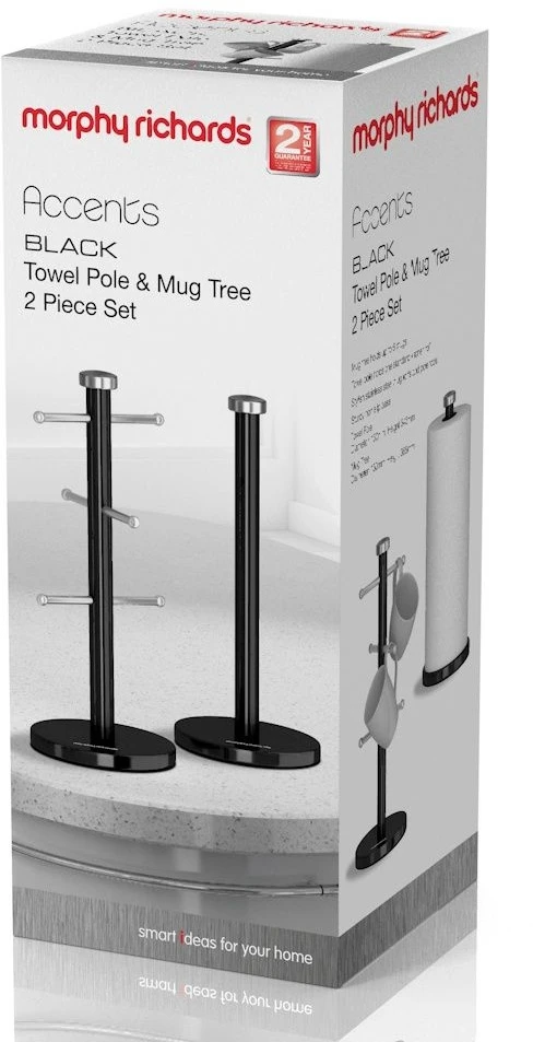 Morphy Richards Accents Towel Pole And Mug Tree Set Black 5 Morphy Richards Accents Towel Pole And Mug Tree Set Black - Image 3