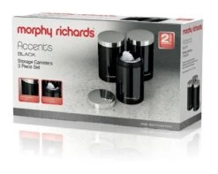 Morphy Richards Accents Set Of 3 Canisters Black -Kitchenware Discount Store 42720 7895