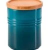 Le Creuset Medium Storage Jar With Wood Lid Deep Teal 2 Le Creuset Medium Storage Jar With Wood Lid Deep Teal -Kitchenware Discount Store 49032 36407
