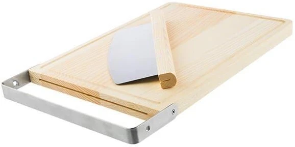 Bakehouse Large Ash Wooden Chopping Board With Rocker Cutter 3 Bakehouse Large Ash Wooden Chopping Board With Rocker Cutter